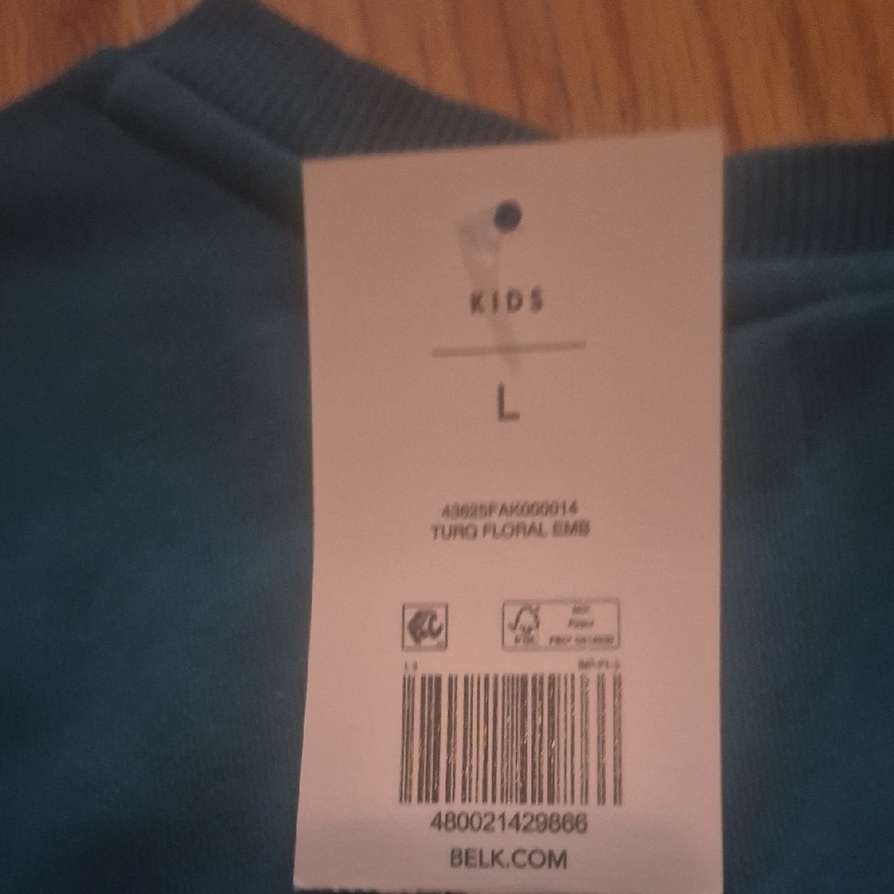 crown & ivy Teal Floral Kids Sweater - Picture 5 of 5